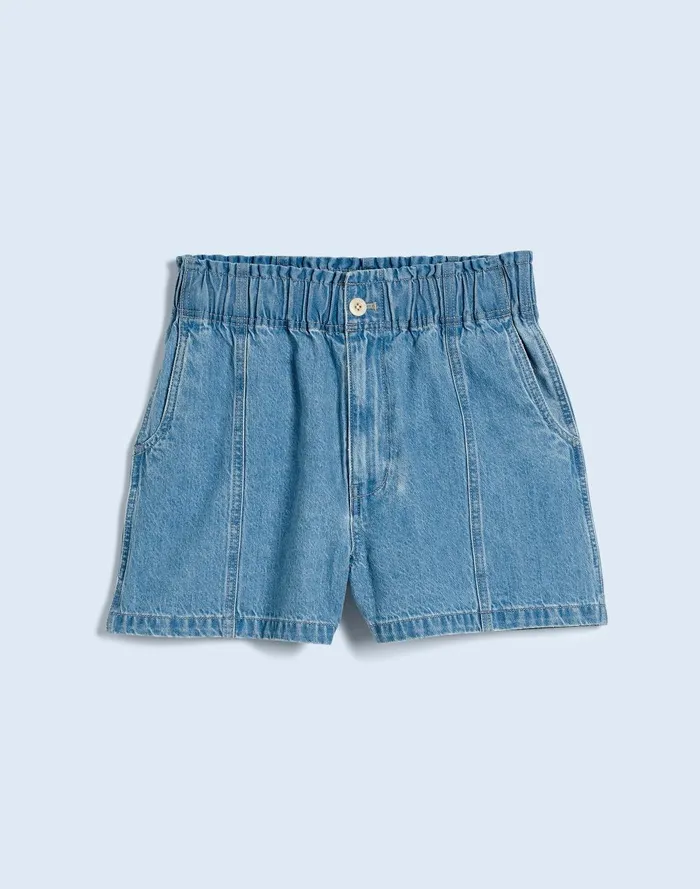 Women Shorts Madewell Denim PullOn Paperbag Shorts In Bunten Wash