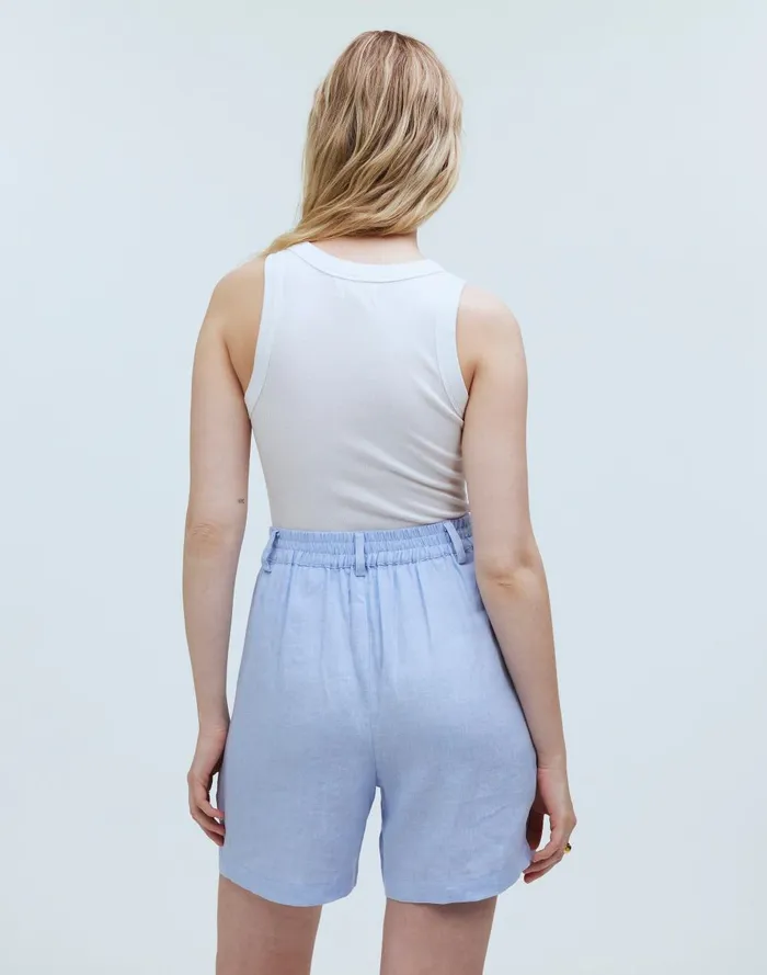Women Shorts Madewell Donni Linen Pleated Shorts