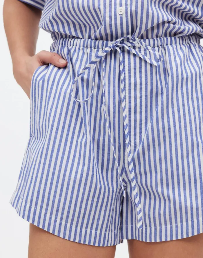 Women Shorts Madewell Drawstring HighRise MidLength Shorts In Poplin