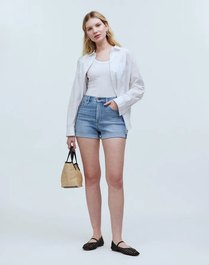 Women Shorts Madewell HighRise Denim Shorts In Beech Wash