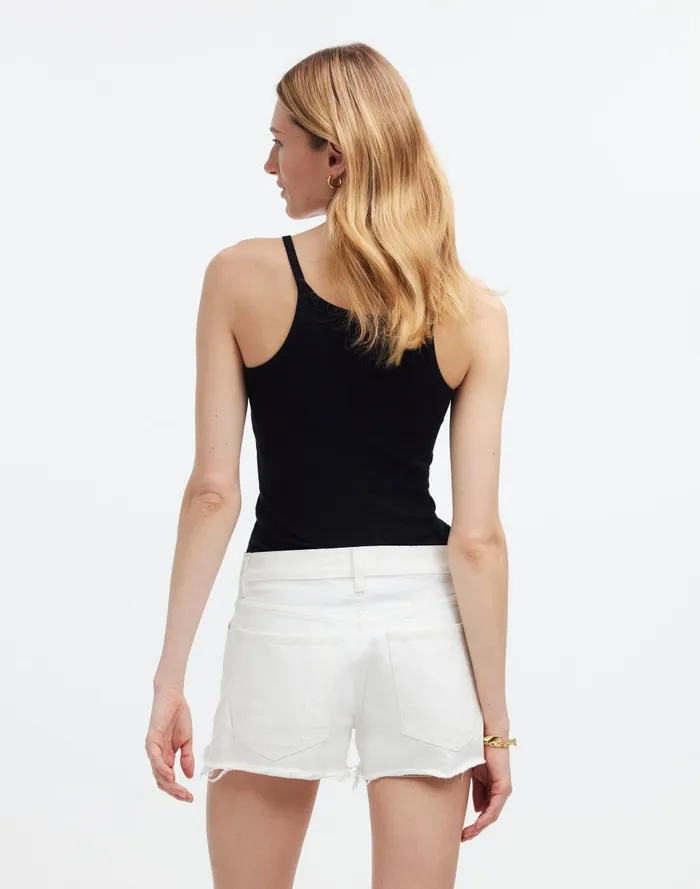 Women Shorts Madewell LowRise Boyfriend Shorts In Tile White