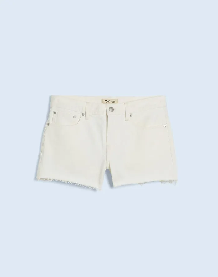 Women Shorts Madewell LowRise Boyfriend Shorts In Tile White