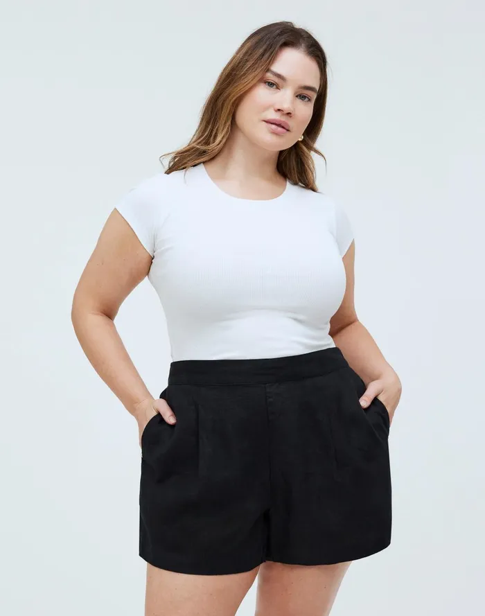 Women Shorts Madewell Plus Clean PullOn Shorts In 100 Linen