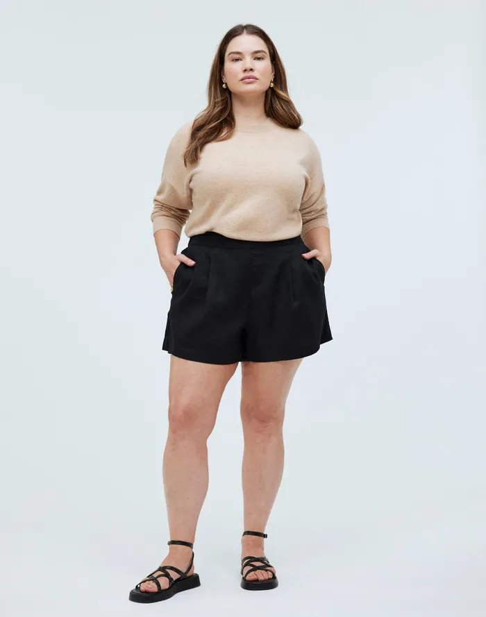 Women Shorts Madewell Plus Clean PullOn Shorts In 100 Linen
