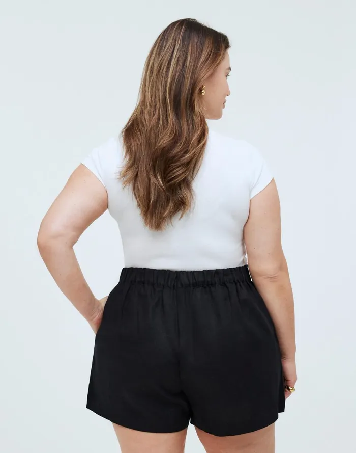 Women Shorts Madewell Plus Clean PullOn Shorts In 100 Linen