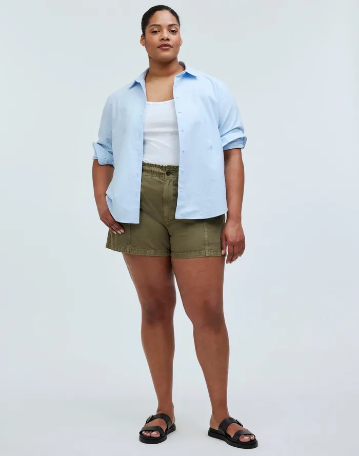 Women Shorts Madewell Plus PullOn Paperbag Shorts GarmentDyed Edition