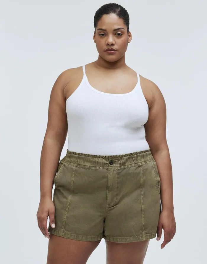 Women Shorts Madewell Plus PullOn Paperbag Shorts GarmentDyed Edition