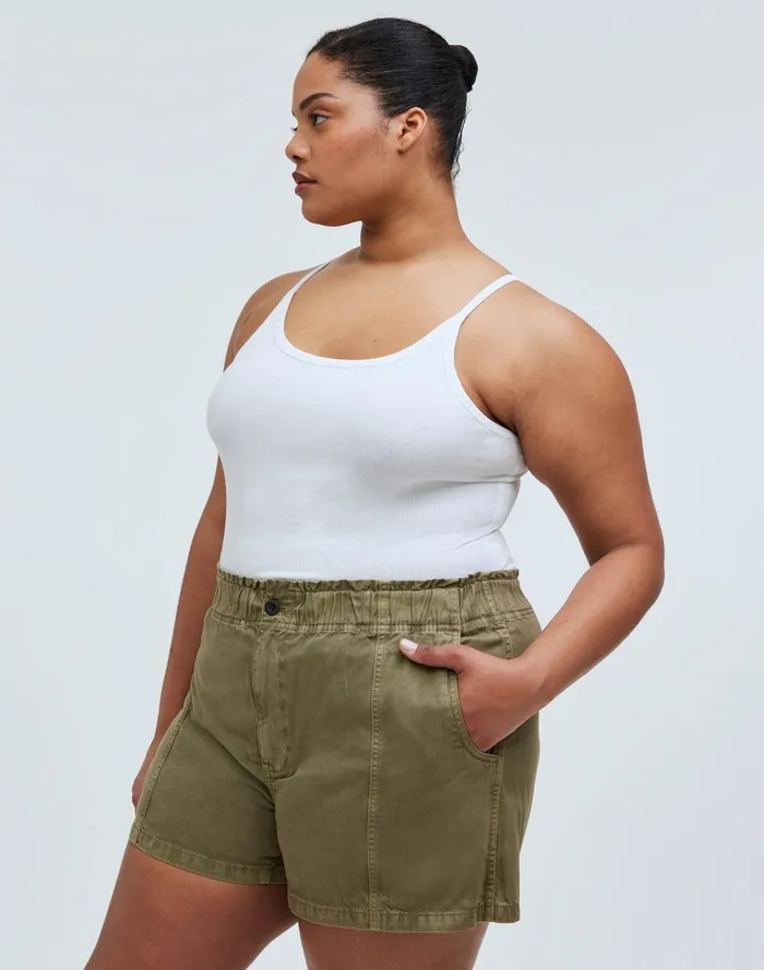 Women Shorts Madewell Plus PullOn Paperbag Shorts GarmentDyed Edition