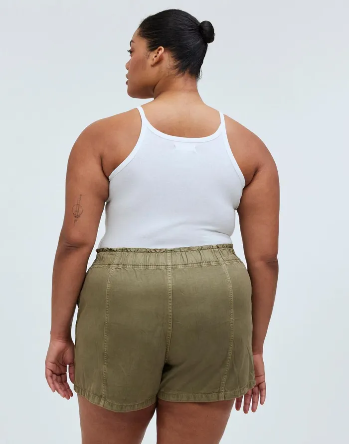 Women Shorts Madewell Plus PullOn Paperbag Shorts GarmentDyed Edition