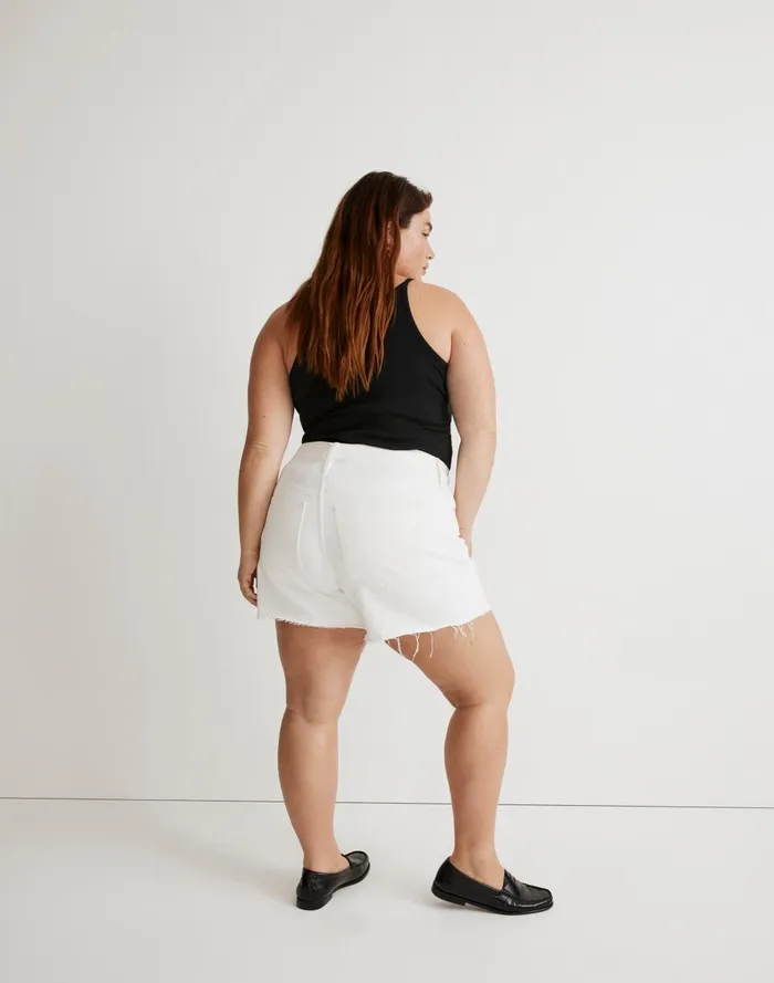 Women Shorts Madewell Plus Relaxed Denim Shorts In Tile White