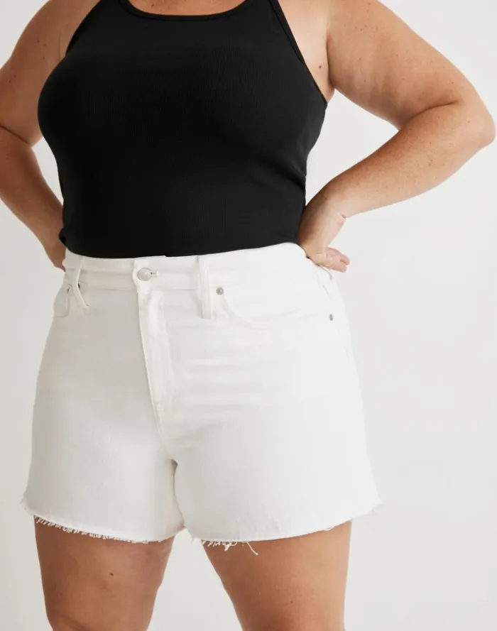 Women Shorts Madewell Plus Relaxed Denim Shorts In Tile White
