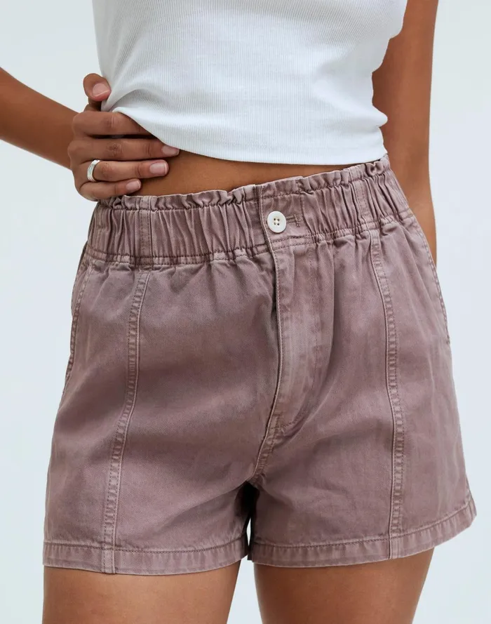 Women Shorts Madewell PullOn Paperbag Shorts GarmentDyed Edition