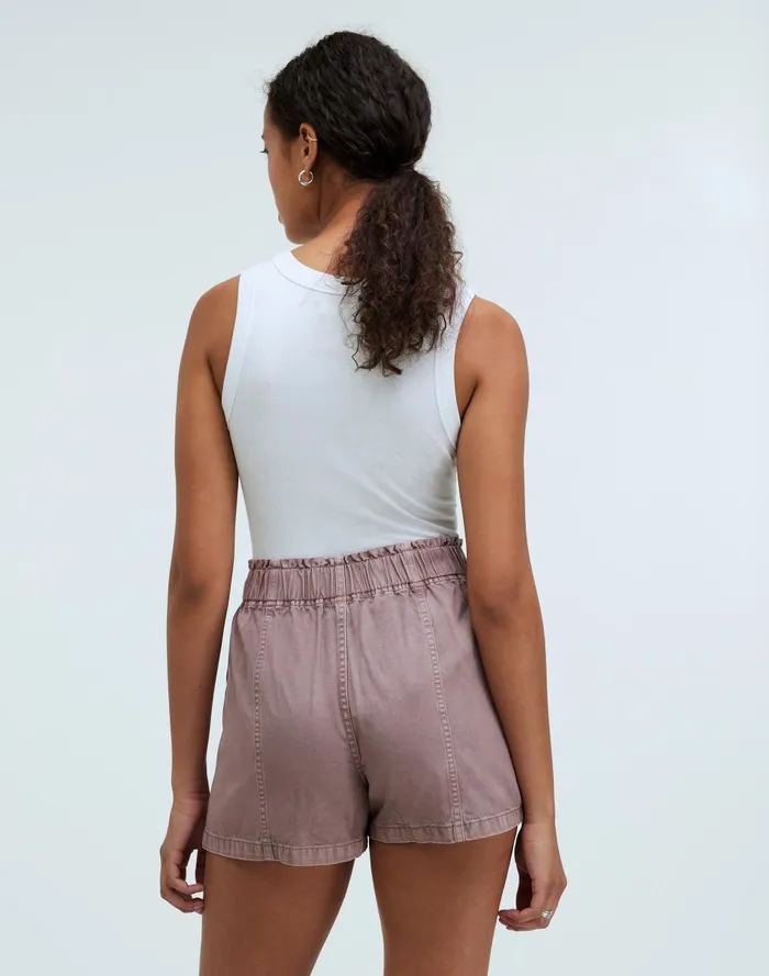 Women Shorts Madewell PullOn Paperbag Shorts GarmentDyed Edition