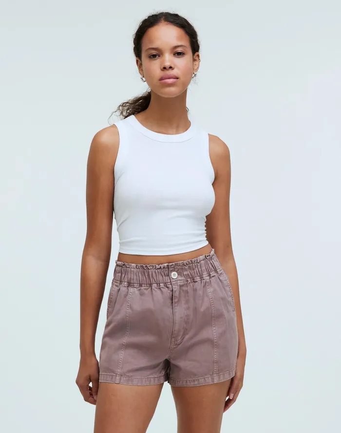 Women Shorts Madewell PullOn Paperbag Shorts GarmentDyed Edition