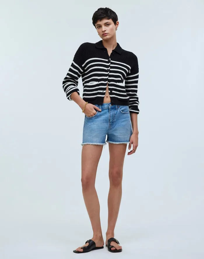 Women Shorts Madewell Relaxed MidLength Denim Shorts In Bonavie Wash RawHem Edition