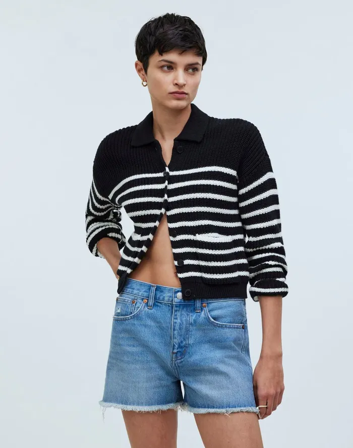 Women Shorts Madewell Relaxed MidLength Denim Shorts In Bonavie Wash RawHem Edition