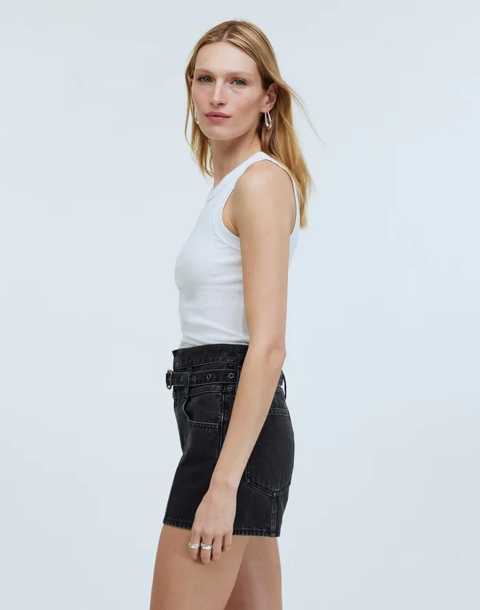Women Shorts Madewell The 03990s Jean Short In Caspar Wash Belted Edition