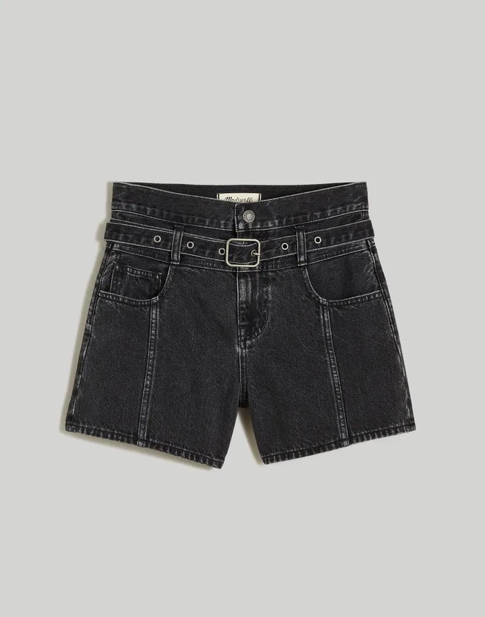 Women Shorts Madewell The 03990s Jean Short In Caspar Wash Belted Edition