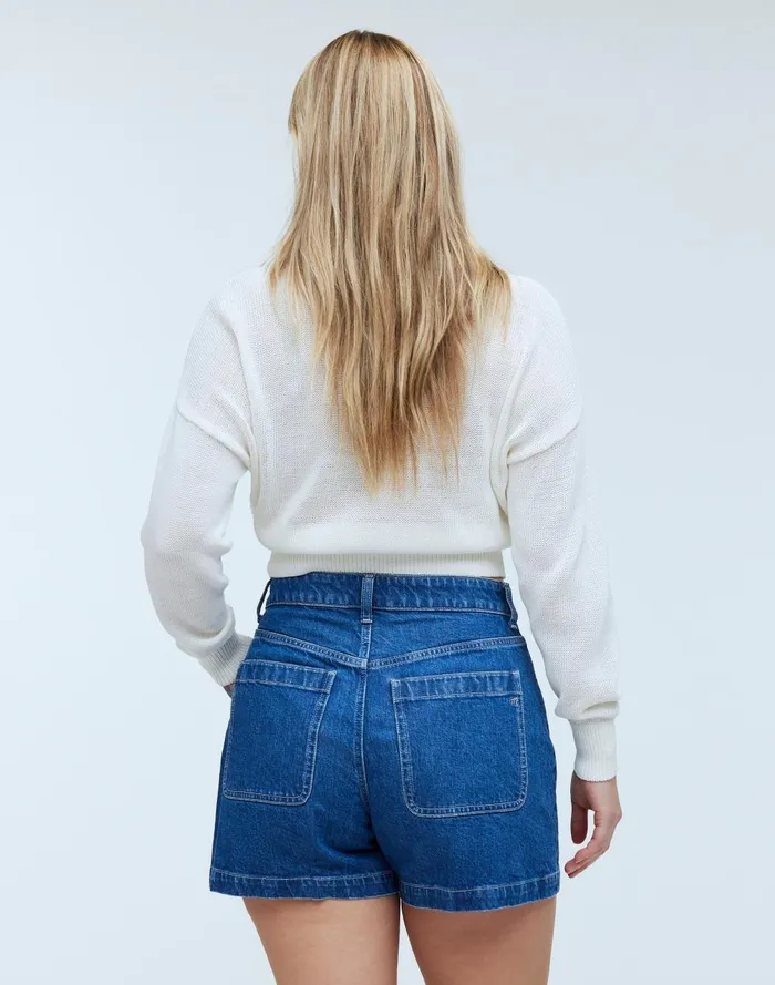 Women Shorts Madewell The Curvy Denim Emmett Short Patch Pocket Edition