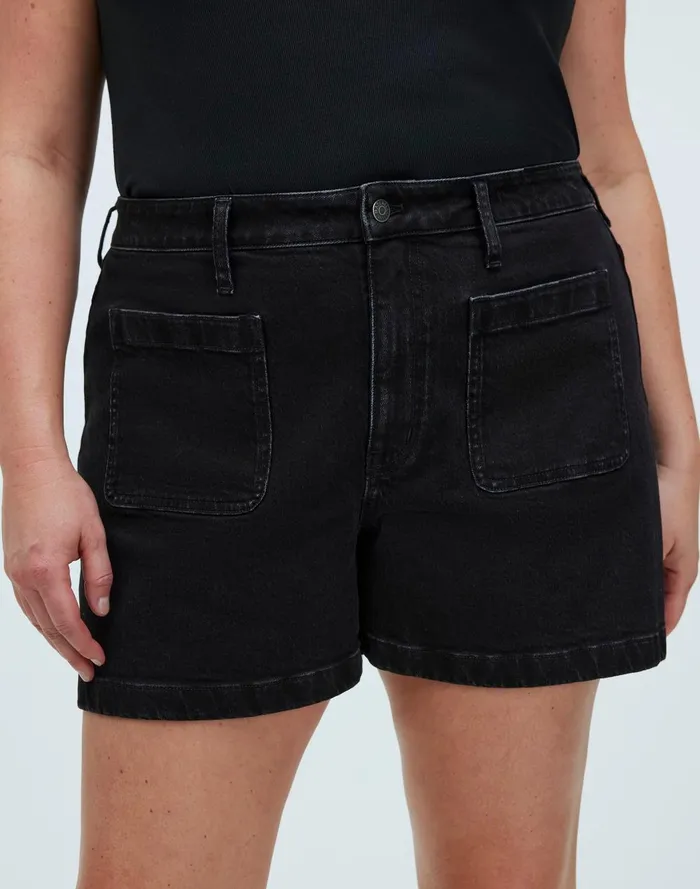 Women Shorts Madewell The Curvy Denim Emmett Short Patch Pocket Edition