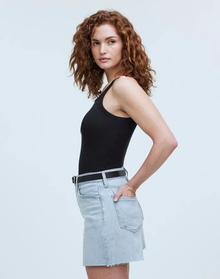 Women Shorts Madewell The Curvy Perfect Vintage Jean Short In Fitzgerald Wash Raw Hem Edition