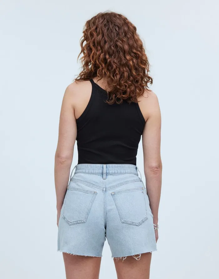 Women Shorts Madewell The Curvy Perfect Vintage Jean Short In Fitzgerald Wash Raw Hem Edition