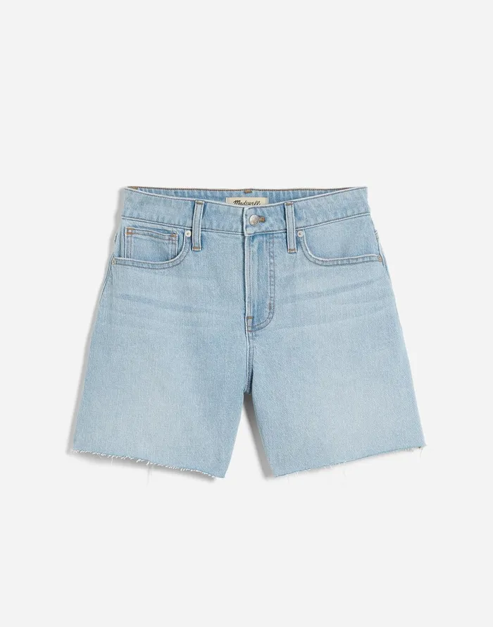 Women Shorts Madewell The Curvy Perfect Vintage Jean Short In Fitzgerald Wash Raw Hem Edition