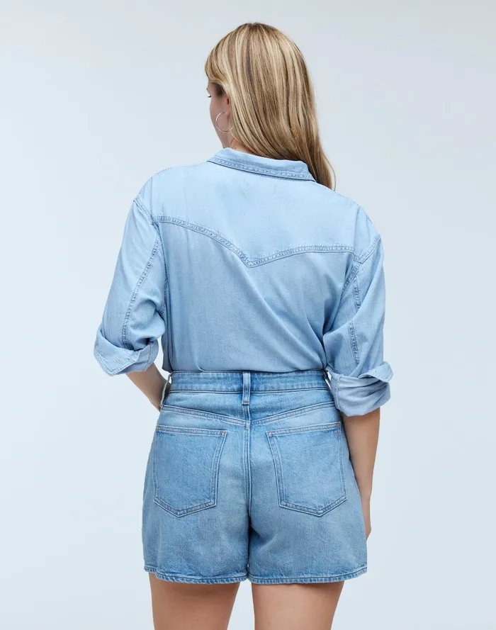 Women Shorts Madewell The Curvy Perfect Vintage MidLength Jean Short In Grennan Wash