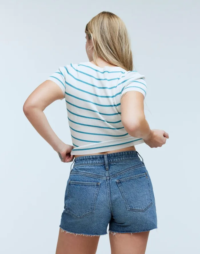 Women Shorts Madewell The Curvy Perfect Vintage Short In Dewberry Wash