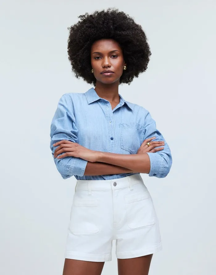 Women Shorts Madewell The Denim Emmett Short Patch Pocket Edition