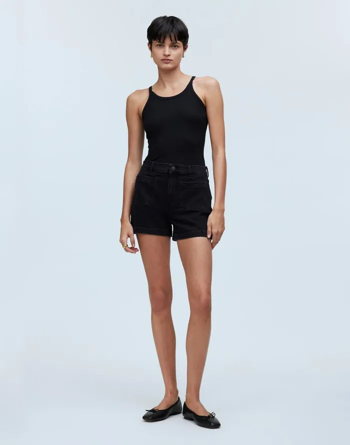 Women Shorts Madewell The Denim Emmett Short Patch Pocket Edition