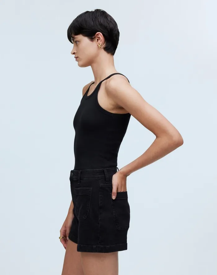 Women Shorts Madewell The Denim Emmett Short Patch Pocket Edition
