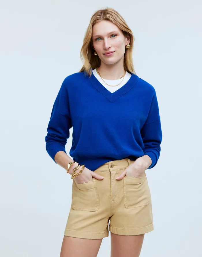 Women Shorts Madewell The Emmett Short In Garment Dye Patch Pocket Edition