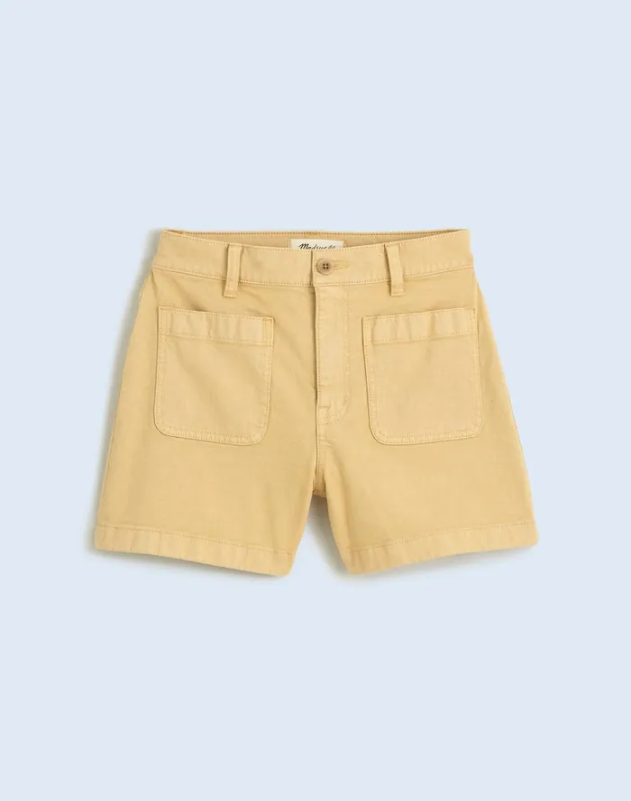 Women Shorts Madewell The Emmett Short In Garment Dye Patch Pocket Edition