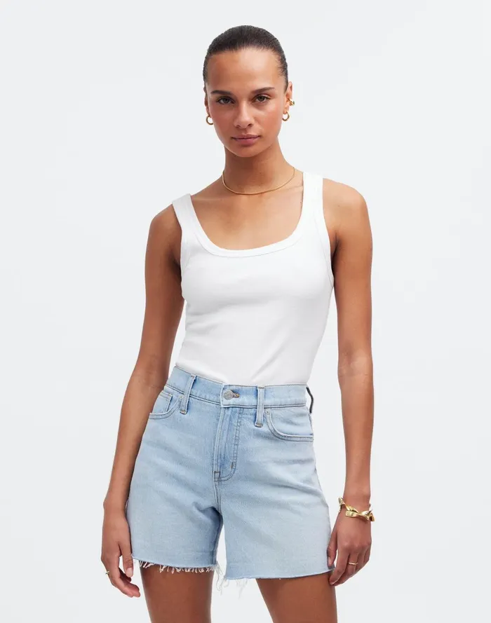 Women Shorts Madewell The Perfect Vintage Jean Short In Fitzgerald Wash RawHem Edition