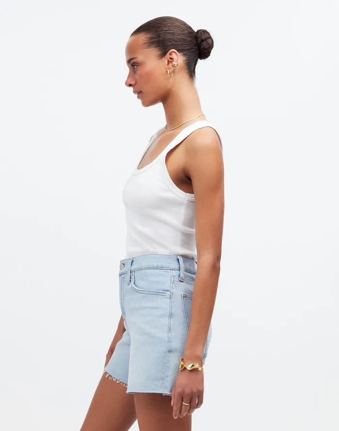 Women Shorts Madewell The Perfect Vintage Jean Short In Fitzgerald Wash RawHem Edition