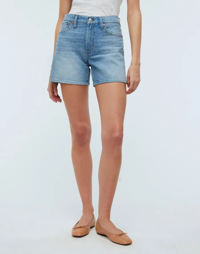 Women Shorts Madewell The Perfect Vintage MidLength Jean Short In Grennan Wash