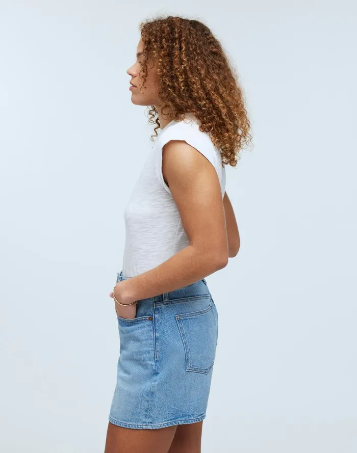 Women Shorts Madewell The Perfect Vintage MidLength Jean Short In Grennan Wash