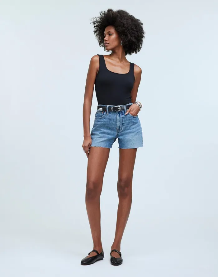 Women Shorts Madewell The Perfect Vintage Short In Dewberry Wash