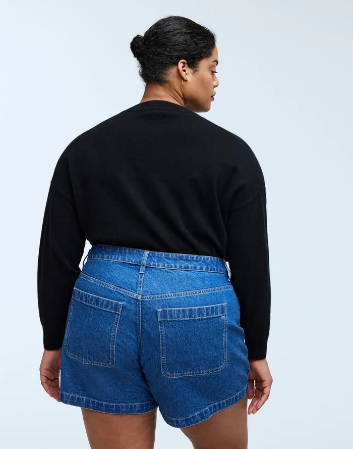 Women Shorts Madewell The Plus Curvy Denim Emmett Short Patch Pocket Edition