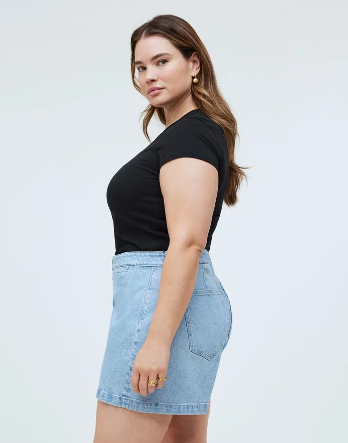 Women Shorts Madewell The Plus Denim Emmett Short In Kieran Wash Welt Pocket Edition