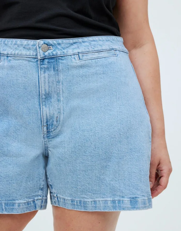 Women Shorts Madewell The Plus Denim Emmett Short In Kieran Wash Welt Pocket Edition