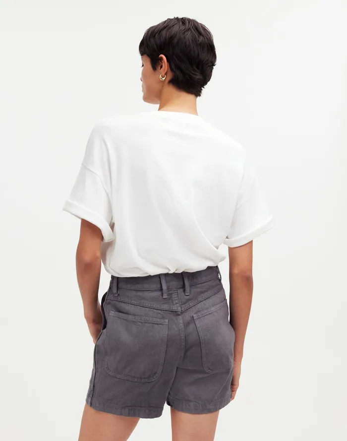 Women Shorts Madewell X MN Dye Studio Denim HighRise MidLength Workwear Shorts