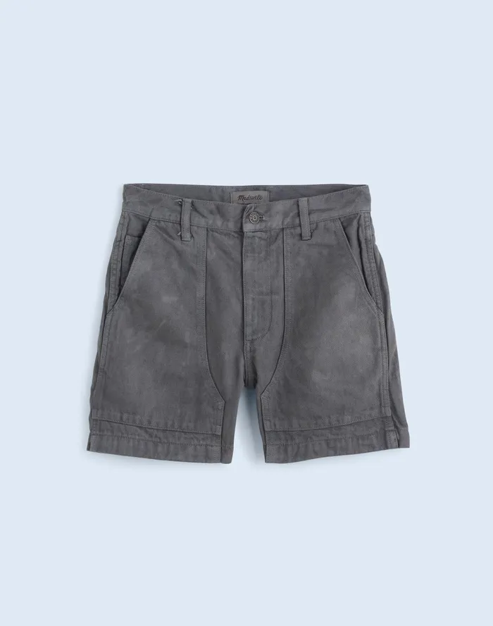 Women Shorts Madewell X MN Dye Studio Denim HighRise MidLength Workwear Shorts
