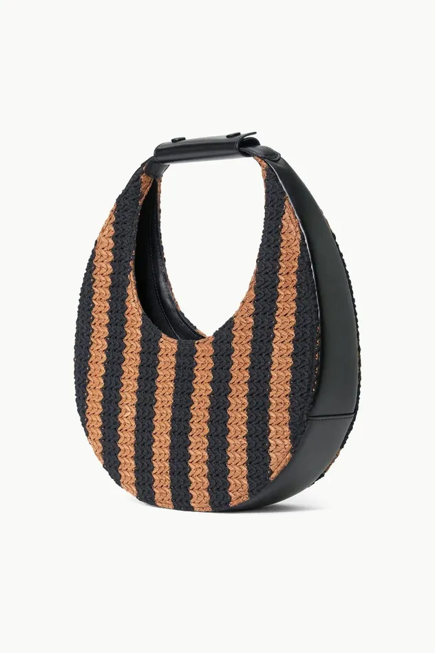 Women Shoulder STAUD STAUD MOON TOTE BAG BLACK TAN SEASHORE STRIPE Women Shoulder STAUD STAUD MOON TOTE BAG BLACK TAN SEASHORE STRIPE