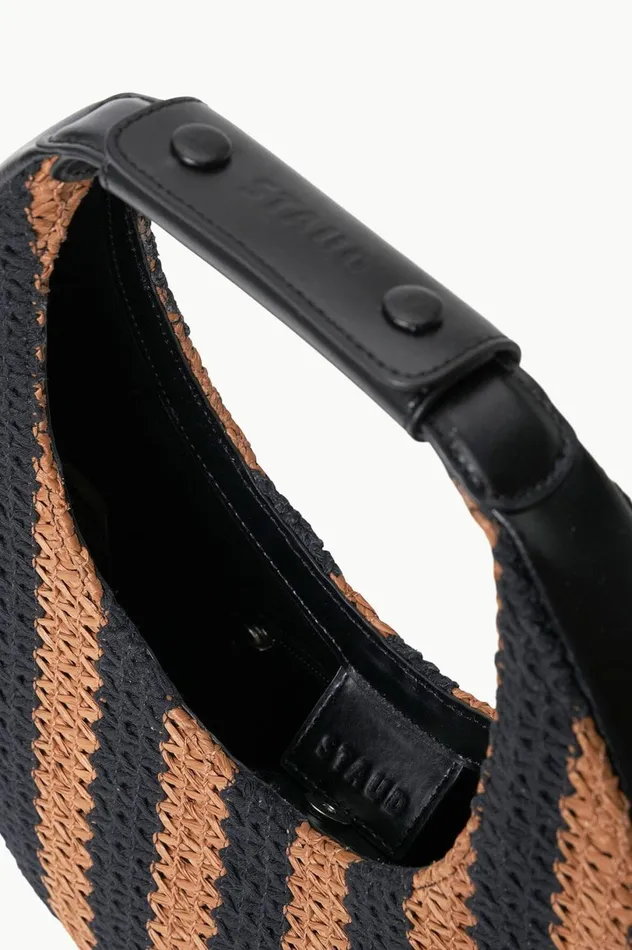 Women Shoulder STAUD STAUD MOON TOTE BAG BLACK TAN SEASHORE STRIPE Women Shoulder STAUD STAUD MOON TOTE BAG BLACK TAN SEASHORE STRIPE