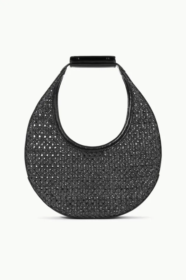 Women Shoulder STAUD STAUD MOON WOVEN BAG BLACK