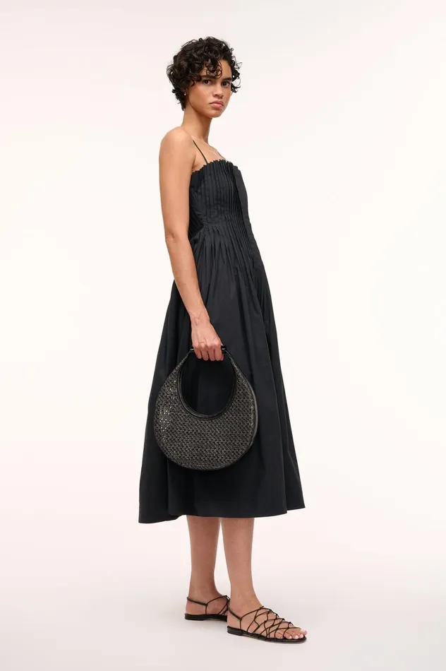 Women Shoulder STAUD STAUD MOON WOVEN BAG BLACK Women Shoulder STAUD STAUD MOON WOVEN BAG BLACK