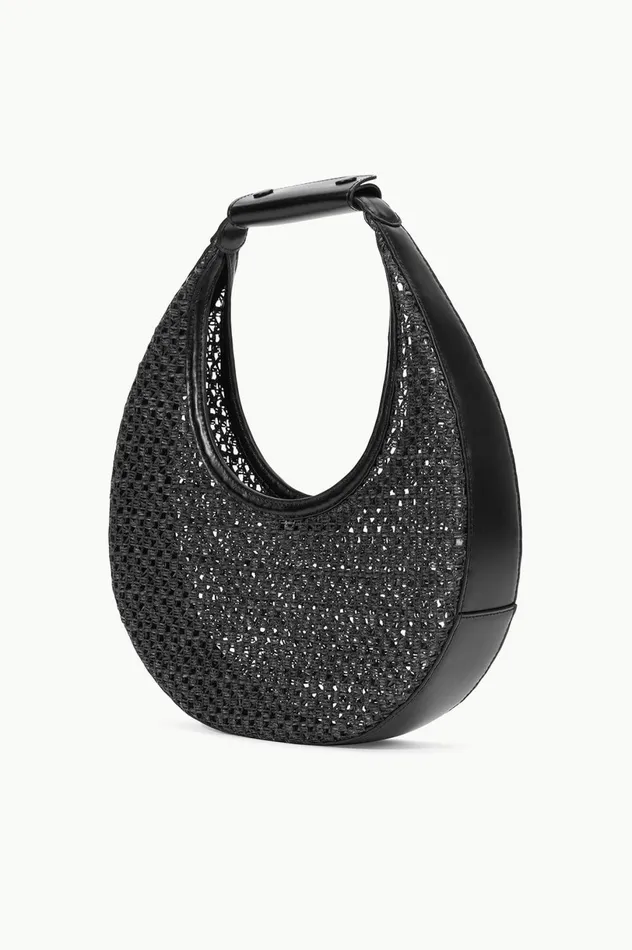 Women Shoulder STAUD STAUD MOON WOVEN BAG BLACK Women Shoulder STAUD STAUD MOON WOVEN BAG BLACK