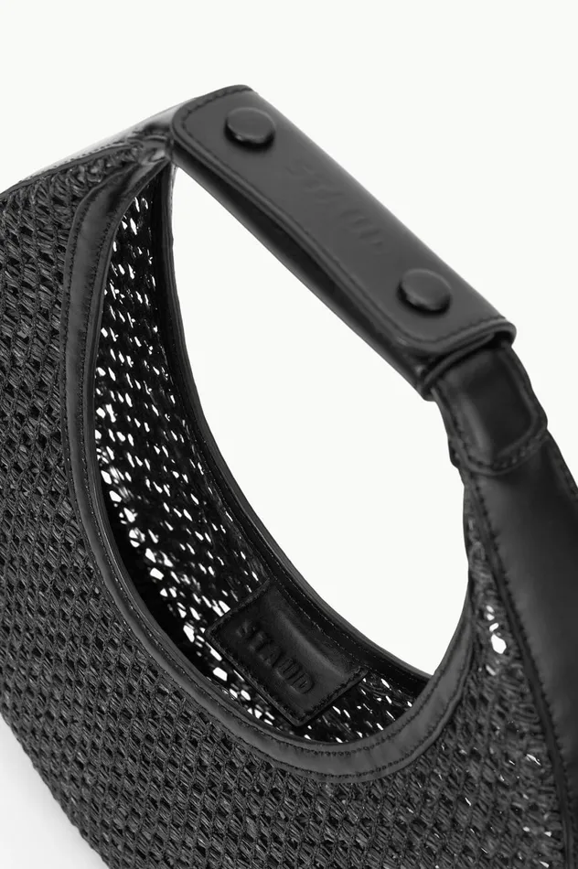Women Shoulder STAUD STAUD MOON WOVEN BAG BLACK Women Shoulder STAUD STAUD MOON WOVEN BAG BLACK